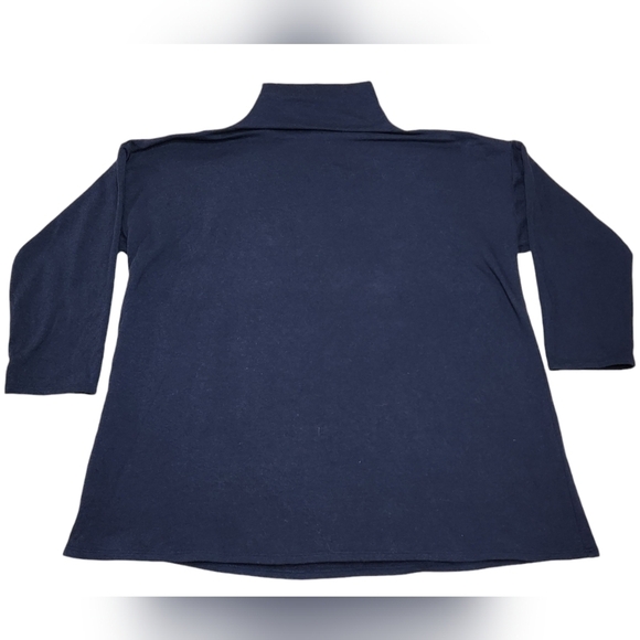 EILEEN FISHER Cozy Brushed Terry Mock Neck Long Boxy Fit Pullover Top Sz XL - Picture 1 of 8